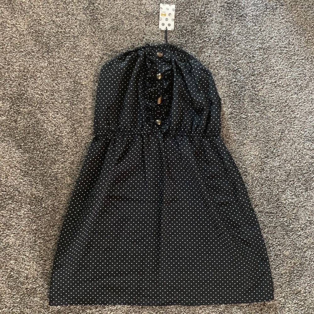 I Love H 81 Polka Dot Strapless Top with Buttons